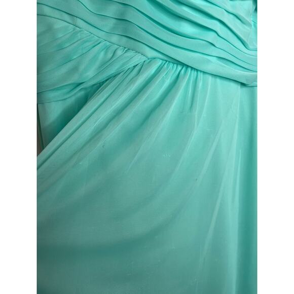 Scarlett Women's Mint Dress Lace Detail Sleeves Pleated Bridesmaid Size 16 - Picture 14 of 15
